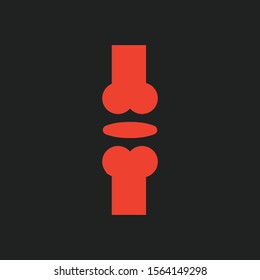 Bone icon isolated on abstract background

