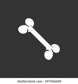 Bone icon isolated on black background. Bone vector logo. Flat design style. Modern vector pictogram for web graphics - stock vector