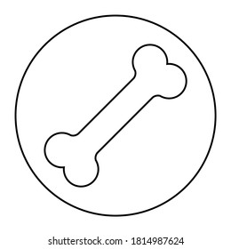 Bone icon isolated on white background. Animal dog symbol, Vector illustration design