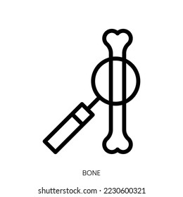 bone icon. Line Art Style Design Isolated On White Background