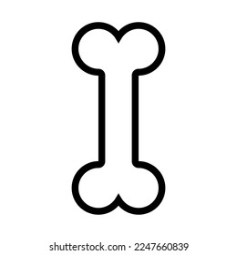Bone icon line isolated on white background. Black flat thin icon on modern outline style. Linear symbol and editable stroke. Simple and pixel perfect stroke vector illustration