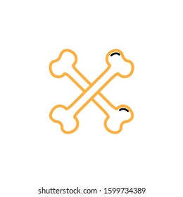 Bone icon. Line and two colour design template