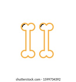 Bone icon. Line and two colour design template