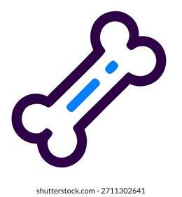 Bone icon. A linear vector illustration of bone isolated on white background.