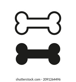 Bone icon. Lined vector on white background.