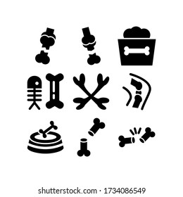 icono óseo o logotipo símbolo de signo aislado ilustración vectorial - Colección de iconos vectoriales de estilo negro de alta calidad
