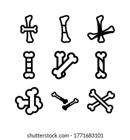 icono óseo o logotipo símbolo de signo aislado ilustración vectorial - Colección de iconos vectoriales de estilo negro de alta calidad
