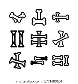 Knochensymbol oder Logo einzeln auf Zeichen, Vektorgrafik - Kollektion von hochwertigen Vektorsymbol in schwarzem Stil
