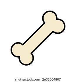 Icono de hueso – Silueta de Vector mínimo sobre fondo blanco
