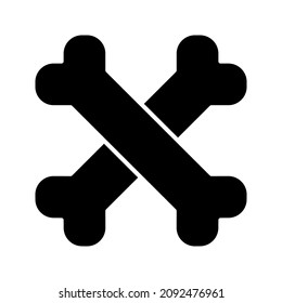 icono óseo en diseño plano moderno aislado en color de fondo blanco editable