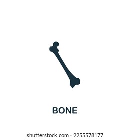 Bone icon. Monochrome simple sign from anatomy collection. Bone icon for logo, templates, web design and infographics.
