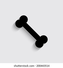Bone icon on a grey background