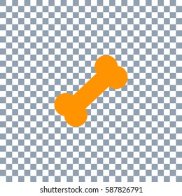Bone icon on transparent background. Orange icon