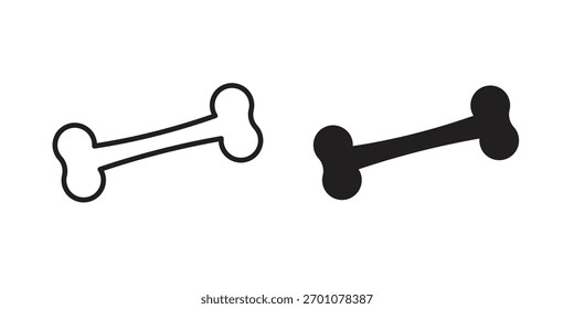 Knochensymbol Umrisssymbol mit bearbeitbarem Strich auf Weiß