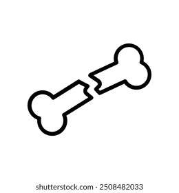 bone icon. Outline style design isolated on white background