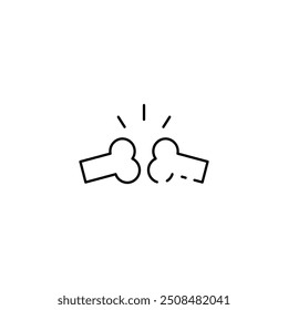 bone icon. Outline style design isolated on white background