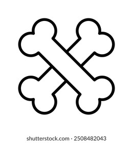 icono de hueso. Diseño de estilo de contorno aislado sobre fondo blanco