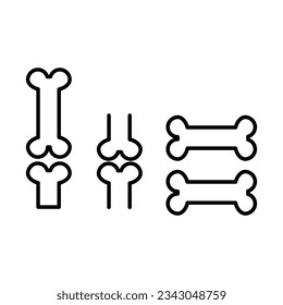 bone icon set, Vector symbol isolated on white background.