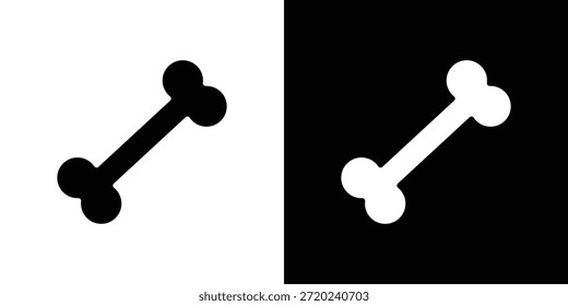 Bone icon silhouette vector illustration isolated flat style