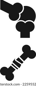 Bone icon. Simple illustration of bone vector icon for web
