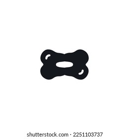 Bone icon. Simple style pet shop big sale poster background symbol. Pet shop brand logo design element. Bone t-shirt printing. Vector for sticker.
