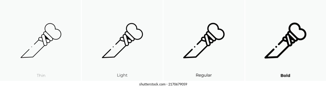 bone icon. Thin, Light Regular And Bold style design isolated on white background