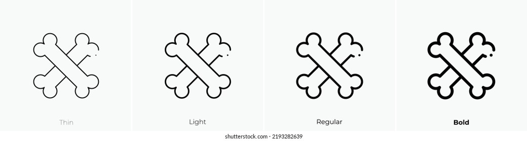 bone icon. Thin, Light Regular And Bold style design isolated on white background