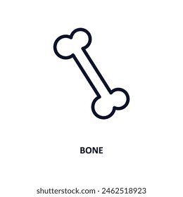 bone icon. Thin line bone icon from history collection. Outline vector isolated on white background. Editable bone symbol can be used web and mobile