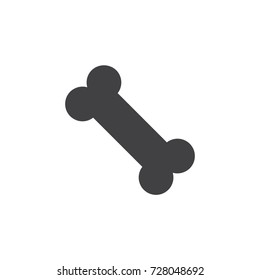 Bone icon vector, filled flat sign, solid pictogram isolated on white. Symbol, logo illustration.