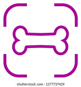 Bone icon vector in focus. White background