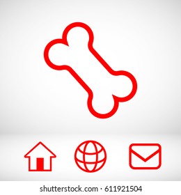 bone icon vector illustration. Flat design style