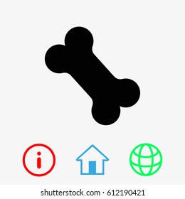 bone icon vector illustration. Flat design style