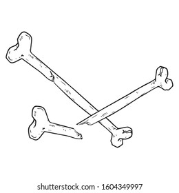Bone icon. Vector illustration of a bone. Hand drawn human bones.
