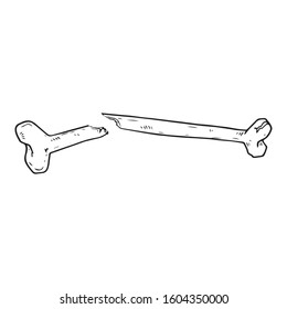 Bone icon. Vector illustration of a bone. Hand drawn human bones.