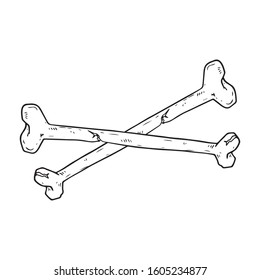 Bone icon. Vector illustration of a bone. Hand drawn human bones.