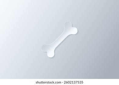 bone icon vector white color papercut style