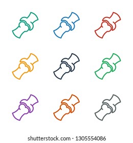 bone icon white background. Editable outline bone icon from health. Trendy bone icon for web and mobile.