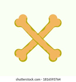 Bone icon.flat vector graphic in green background