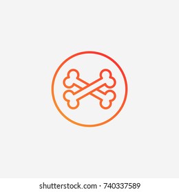 Bone  icon.gradient illustration isolated vector sign symbol