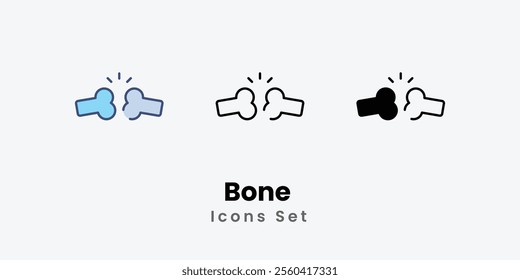 Bone icons in different style vector stock