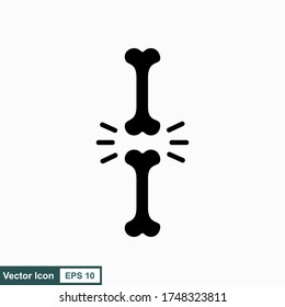 Bone icons in a flat isolated style in the background. For your design, logo. Vector illustration.