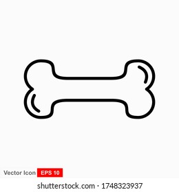 Bone icons in a flat isolated style in the background. For your design, logo. Vector illustration.
