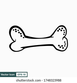 Bone icons in a flat isolated style in the background. For your design, logo. Vector illustration.