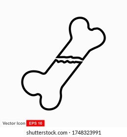Knochensymbole in einem flachen, isolierten Stil im Hintergrund. Für Ihr Design, Logo. Vektorgrafik.