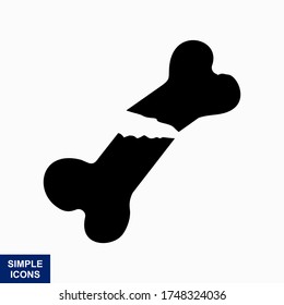 Bone icons in a flat isolated style in the background. For your design, logo. Vector illustration.