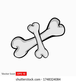 Bone icons in a flat isolated style in the background. For your design, logo. Vector illustration.
