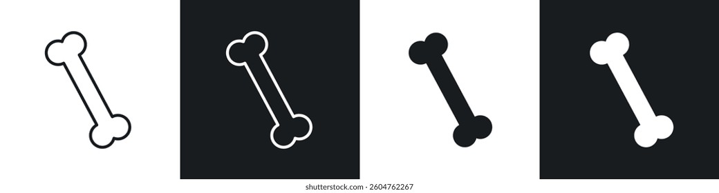 Bone icons in flat and linear vector illustration on white background.
