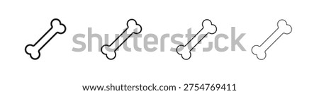 Bone icons set. Set of line vector icon with editable stroke