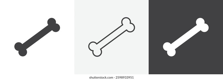 Bone icons in Thin line black color. flat simple vector symbols illustration.