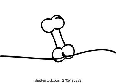Ilustração óssea com design de linha contínua. Interessante design de arte de linha abstrata.